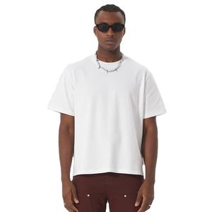 100% coton 240gsm écologique flanelle tissu surdimensionné recadrée demi manches décontracté Boxy Fit T-Shirt pour hommes DTG imprimé - Product Image 2