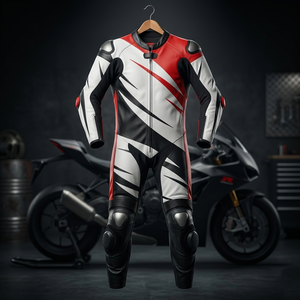 Traje de Motociclismo Profesional Unisex de Cuero para Carreras, con Protección CE, Resistente al Viento e Impermeable, Tallas Grandes, Personalizado OEM, para Verano e Invierno - Product Image 3