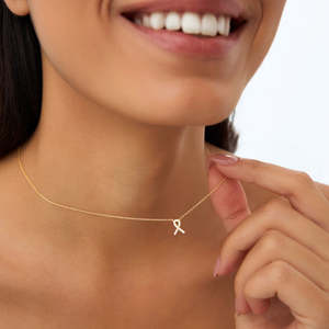 สร้อยคอริบบิ้นชุบทอง 14k ประดับจี้เงินแท้ 925 พร้อมเพชรโมอิสซาไนต์ ราคาขายส่ง - Product Image 4