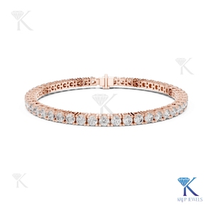 3.20 MM Brilliant Cut Lab Grown Diamond Tennis Bracelet 14K <b>Solid</b> <b>Gold</b> Fine Unisex Luxury Jewelry Party Gift - Product Image 3