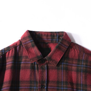 Camisas de Franela a Cuadros Rojas Elegantes de Tela Cómoda y Cálida para Hombre, Camisa de Franela de Manga Larga de Algodón - Product Image 3