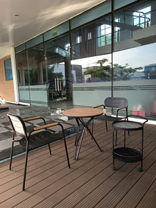 Ensemble bistrot moderne pour terrasse extérieure, balcon, 4 pièces : tables, chaises et chariot pour villa, jardin, ensemble café - Product Image 4