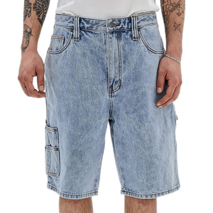 Pantalones cortos de mezclilla para hombre más vendidos, de alta calidad, de pierna ancha, estilo urbano, lavados, de cintura media - Product Image 4
