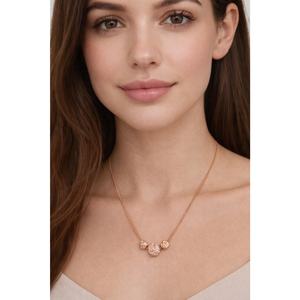 สร้อยคอโซลิดบ็อกซ์เชนพร้อมลูกปัดทรงกลมและลูกปัดลายลูกปัดตรงกลาง ของขวัญสุดโรแมนติก - Product Image 5