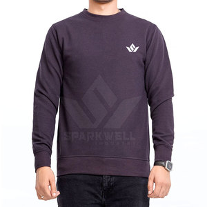 เสื้อสเวตเชิ้ตคอกลมสีม่วงเข้มสำหรับผู้ชาย ทรงปกติ ผ้าถัก ระบายอากาศได้ดี สีพื้น ใส่สบายๆ สำหรับฤดูใบไม้ร่วง - Product Image 4