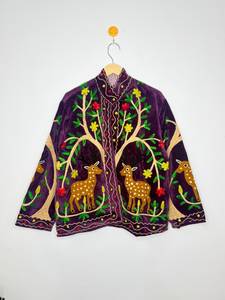 Wholesale Handmade <b>Velvet</b> Suzani Embroidered Woven <b>Jacket</b> <b>Women</b> Boho Luxury Floral Ethnic Vintage Artisan Statement Outerwear - Product Image 1