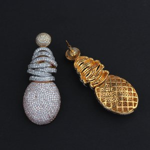 CZ Trio Color Fashion Drop Earrings - Product Image 1