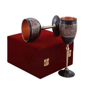 Gobelet à vin en métal de luxe, en acier inoxydable, réutilisable, avec pied, vaisselle moderne pour restaurant, hôtel, événement - Product Image 4