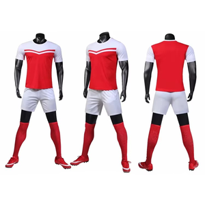 Custom Black White Soccer Uniform Kit Men Football Jersey Set with Shorts <b>Socks</b> Red Cleats Training Match Sportswear Team Kit - Product Image 1