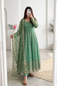 Premium Women Traditional Anarkali Kurti Dress Gown Floor-Length Quick Dry Designed for Ethnic Wear Festivals <b>Parties</b> Weddings - Product Image 2