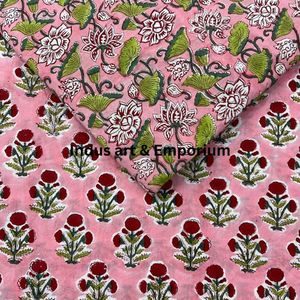 Block Print Cotton Cambric 60X60 Running Fabric Traditional Jaipuri Print Cotton Fabric - Product Image 5