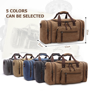 Sac de voyage en toile de grande capacité de haute qualité personnalisé, marron, avec poignée souple, pour la salle de sport et le fitness - Product Image 2