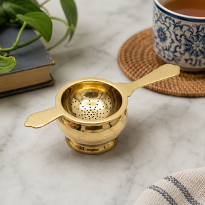 Brass Tea Strainer with Handles Fine Mesh Tea Infuser Reusable Loose Leaf Tea Filter for <b>Teapot</b> Tea Brewing Kitchen Accessories - Product Image 5