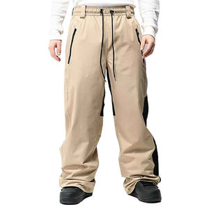 Pantalon de ski et snowboard unisexe personnalisé pour sports d'hiver, imperméable, isolé, coupe ample, jambe large, fermeture éclair, coupe-vent, style streetwear - Product Image 1
