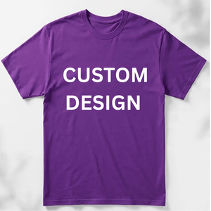 T-shirt décontracté pour homme à manches courtes surdimensionné en jersey imprimé personnalisé de couleur unie 100% coton - Product Image 1