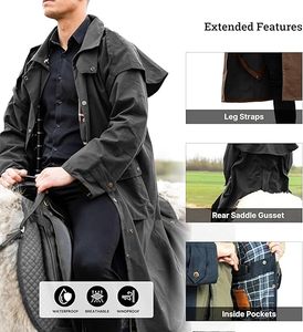 Impermeable para montar a caballo, de PU, con capucha, para hombre, muy vendido. - Product Image 5