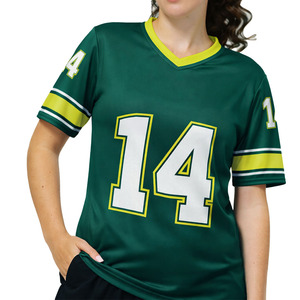 Maillot de football américain en mesh respirant unisexe à col en V, kit d'entraînement personnalisable par sublimation avec nom d'équipe, design uni sur mesure - Product Image 6