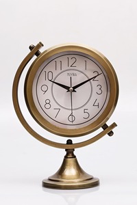New Brass Desk <b>Clock</b> Circular Quartz <b>Battery</b> Operated Traditional Design Needle Display - Product Image 3