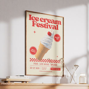 Tableau mural sur toile pour cuisine, affiche illustrée sur le thème des desserts et des glaces, décoration murale vintage pour café et maison - Product Image 3