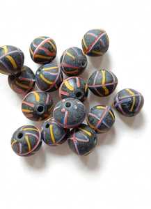 Perles de verre Lampwork faites à la main, à pois, rondes, intercalaires, pour la fabrication de bijoux et bracelets DIY - Product Image 5