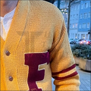 Unisex Standard Long Sleeve Button Knit V-neck Lace <b>Cardigan</b> <b>Sweater</b> Customized Winter Fleeces Patchwork Pattern Breathable - Product Image 3