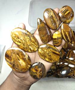 2025 alta calidad Ojo de Tigre amarillo piedra preciosa suelta hecha a mano suave pulido Ojo de Tigre cabujón semiprecioso cabina de la mejor calidad - Product Image 1