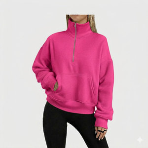 Sweat-shirt pour femme à demi-zip, coupe oversize, col montant, manches longues, séchage rapide, écologique, best-seller - Product Image 3