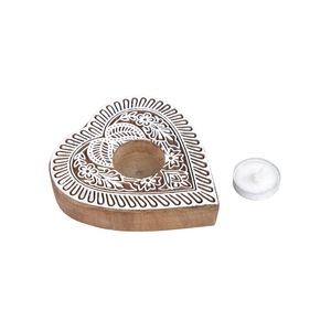 Porte-bougies chauffe-plat en bois faits à la main, en bois naturel, décoration de table, centre de table, style rustique, activités religieuses, Noël, maison - Product Image 1