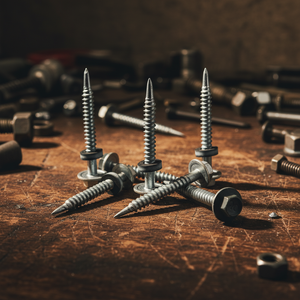 Vis autoperceuse à tête hexagonale PDC Modèle 12 en acier au carbone Classe 4.8 6.8, filetage grossier, plaqué zinc/galvanisé, avec rondelle EPDM collée en pouces - Product Image 1