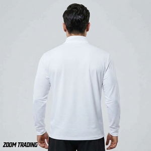 Chaqueta Deportiva Negra para Hombre, Manga Larga, Cierre de Cremallera, Sin Cuello, Absorbe la Humedad, Logotipo Bordado en la Parte Delantera, Elástica en Cuatro Direcciones, para Todas las Temporadas - Product Image 2