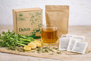 Té de Hierbas Secas Premium, Bolsitas de Té de Apio, Hojas de Loto y Jengibre, Favorece la Desintoxicación y la Pérdida de Peso, Bolsitas de 2g, Raw Health, Marca NMPT, 2 Años - Product Image 5