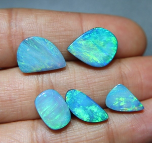 Natural Australian Doublet Opal Cabochon Bue <b>Fire</b> Loose Gemstone Wholesale Jewelry Making - Product Image 1