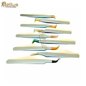 Pinzas Profesionales para Extensión de Pestañas con Punta de Fibra 45 °   90 °   Herramienta para Pestañas de Volumen Rectas y Curvas con Logotipo de Marca Personalizado - Product Image 1