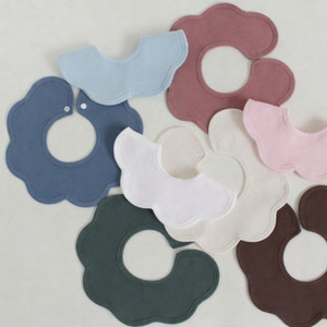 JALBEBE Bavaglino per Neonati in Morbido Cotone, Antibatterico, Ecologico, a Strato Singolo, con Bottone a Pressione, Bordo Ondulato, Lavabile, con Motivo Floreale - Product Image 1