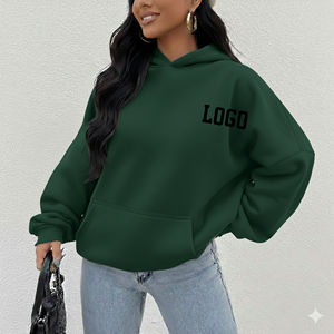 Sweat à capuche oversize pour femme, en polaire douce et chaude, coupe ample, confortable, pour le quotidien, l'hiver - Product Image 2