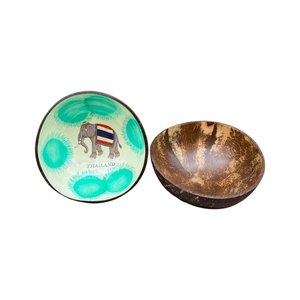 Meilleur prix Ensemble de bols en coquille de noix de coco laqués à la main Couverts de fête personnalisés avec ornement antique et cuillère à bonbons - Product Image 2