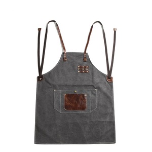 Delantal de Barman de Cuero Resistente para Hombre y Mujer, Correa de Hombro Ajustable con Bolsillos para Herramientas, Uso en Restaurantes y Bares - Product Image 1