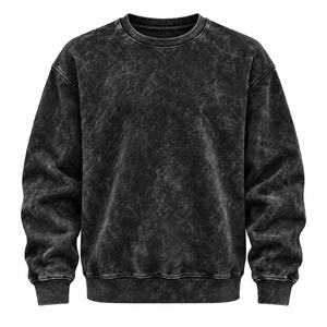 Sweat-shirt oversize en molleton 100% coton, vêtement décontracté d'hiver, épaules tombantes, col rond, logo brodé personnalisé, respectueux de l'environnement - Product Image 1