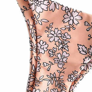 Women Floral Print Bikini Set Spandex Polyester Halter Lace Up Triangle Top <b>Thong</b> Bottom Regular Fit - Product Image 4