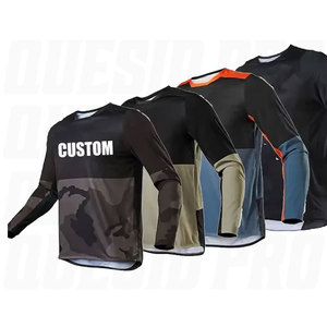 Custom Long Sleeve Motorcycle Mountain Racing Design Cycling Jersey Breathable Heat-Transfer Printed Beaded MTB Downhill Jerseys - Product Image 2