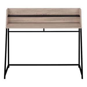 Scrivania Moderna Contemporanea da 48 Pollici per Ufficio Domestico con Ripiani Portaoggetti, Laminato Marrone e Metallo Nero per Lavoro con Laptop - Product Image 6