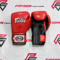Gants de boxe professionnels Fairtex noir et bleu, design personnalisé, protection UV, sangle de poignet réglable, haute qualité