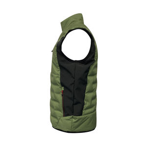 Gilet matelassé réversible à capuche vert pour homme, sans manches, zippé, coupe-vent, séchage rapide, vêtement d'extérieur d'hiver, option logo personnalisé, mélange de coton - Product Image 3