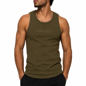 Camiseta sin mangas acanalada personalizada para hombre, tela suave, ajuste cómodo, diseño sin mangas, camiseta de gimnasio, ropa deportiva de primera calidad para hombre - Product Image 1