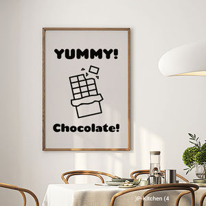 Impression sur toile pour cuisine, affiche d'illustration typographique amusante sur le thème de la barre de chocolat, décoration murale moderne pour cuisine et café - Product Image 2