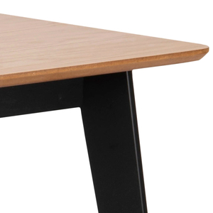 Table à manger rectangulaire moderne en bois avec pieds en métal, style scandinave, design mid-century, pour la maison, 4 places, structure stable - Product Image 3