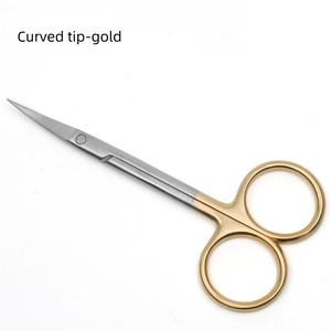 Heavy Duty 10cm Gold Handle Curved Stainless Steel Blades Sharp Beauty Facial Hair Nail Cuticle Scissors ANAAIF - Product Image 6