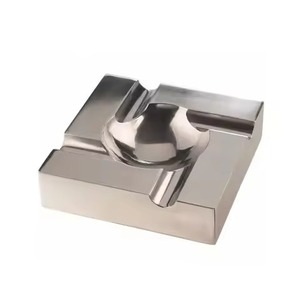 Metal Ashtray Durable Cigarette Ash Holder Windproof Outdoor Indoor Smoking <b>Table</b> Use - Product Image 3