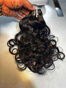 Extensions de cheveux humains bouclés serrés et lisses crépus, naturels, légers, écologiques, en vrac - Product Image 1