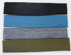 Bandeau de sport antidérapant pour la gym, vente en gros, couleur unie, élastique, haute qualité, fait main, unisexe, coton/spandex 2 plis - Product Image 3